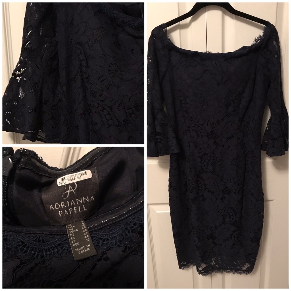 Navy Blue Lace Dress Size 8